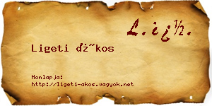 Ligeti Ákos névjegykártya